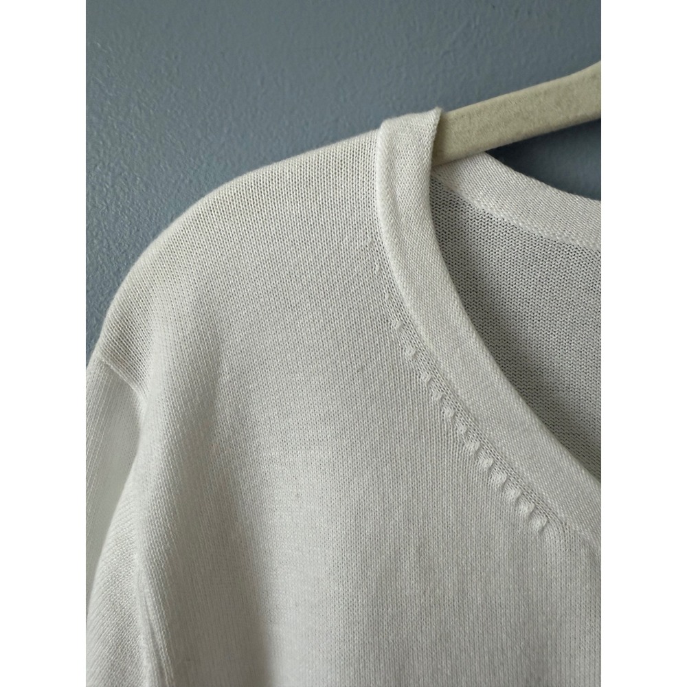 NWT Women's Coldwater Creek White Cotton Classic Cardigan 3/4 Sleeves Size XLarg - Picture 5 of 11